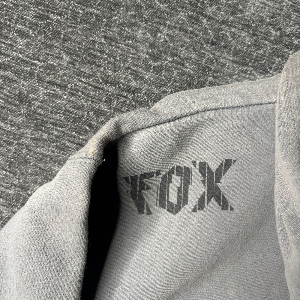 Fox Racing Mens Zip Up Hoodie Large Grey Graphic Sweatshirt Y2K Grunge Skater - Picture 5 of 11